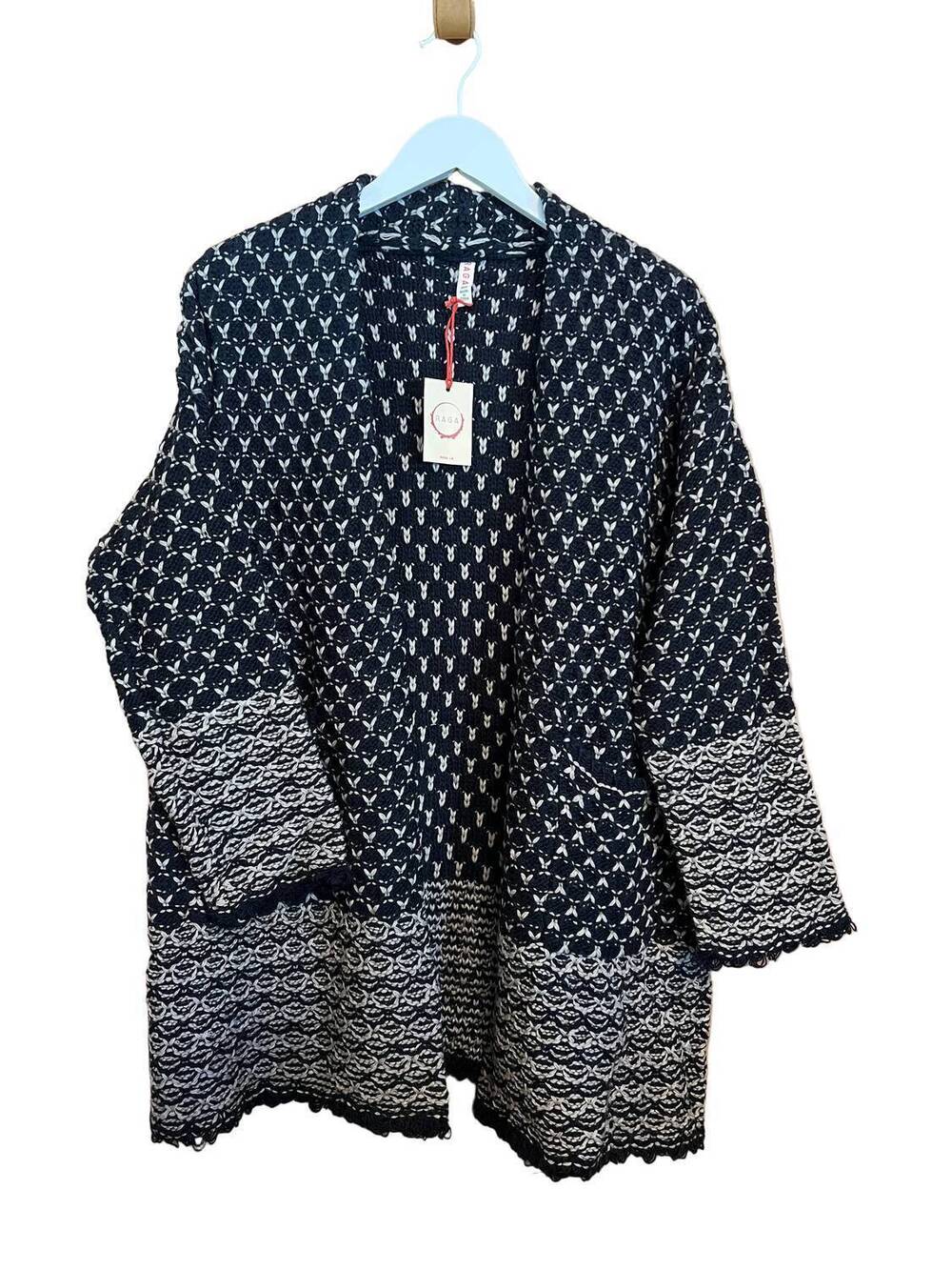 NEW RAGA women's midnight long sleeve cardigan in navy